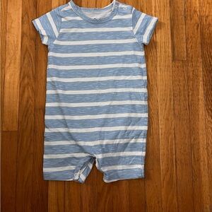 Monica + Andy 6/9M Blue & White Striped Romper